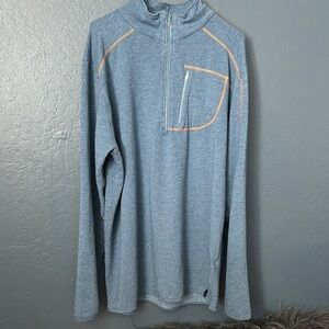Tasc performance Heather Blue Zip Up Sweater with Textured Fabric